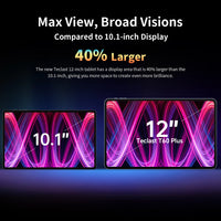 Teclast T60 Plus Tablet 12" 90Hz 2K Display Android 14 MTK G88 Octa-Core Max 16GB RAM 128GB ROM Widevine L1 4G LTE GPS 8000mAh