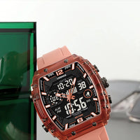 LOQNCE Sports Watches Fashion Men Watches 50m Waterproof Rectangle LED Big Dial Display Digital Watches LED Wristwatches Men