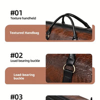 Large Capacity Retro Crocodile-Textured Travel Duffel Bag - Durable Vacation Luggage, Versatile Gift for Men & Women