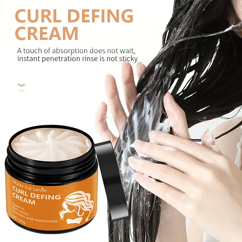50g Black Castor Oil Curly Hair Styling Cream - Moisturizing Hair Styling Cream Suitable for Normal Hair, Men and Women, Easy to Use and Carry with Plant Formulas
