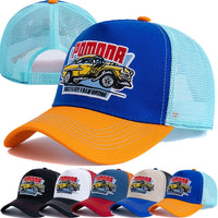 Hot Sale Unisex Summer Fishing Cap Breathable Mesh Trucker Hat Men Women Big Truck Embroidered Pattern Snapback Outdoor Hat