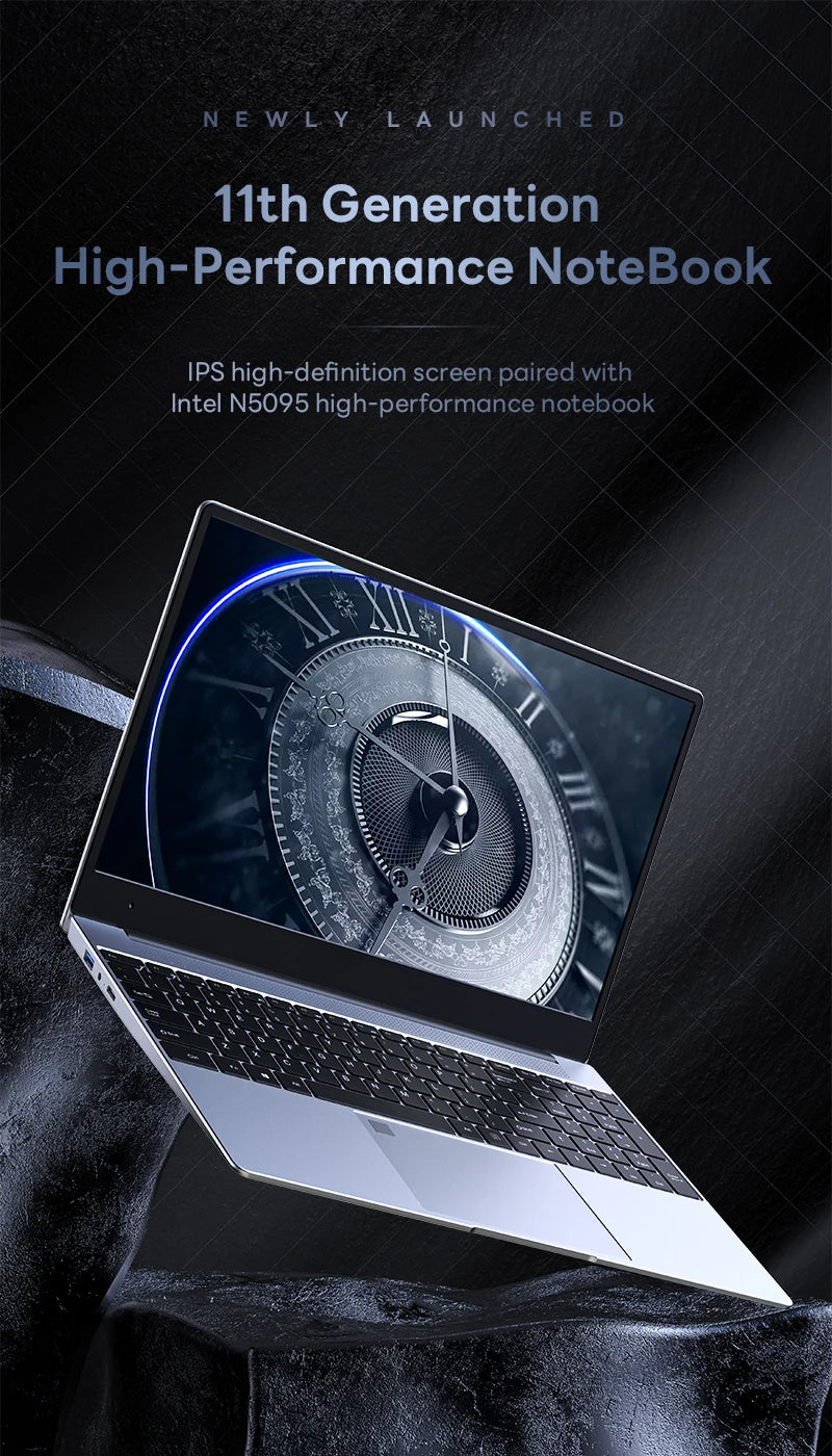 BYONE 15.6 Inch Celeron N5095 Laptop 8GB DDR4 RAM 256GB 512GB SSD Windows 11 IPS Business Ultrathin Portable Notebook Computer