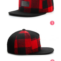 FEI M Fashion PLATED CAP Plaid Adjustable Snapback Cap Outdoor Adult Casual Sports Trucker Hat