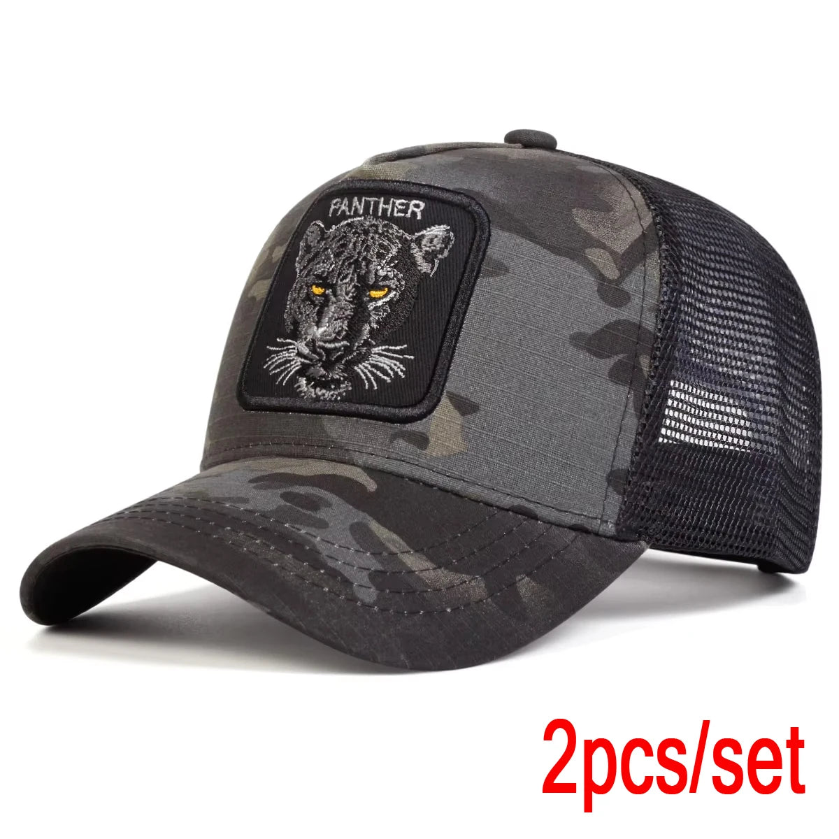 Unisex PANTHER Embroidery Baseball Net Caps Spring and Summer Outdoor Adjustable Casual Hats Sunscreen Hat