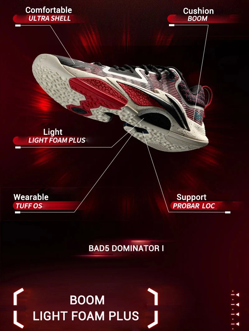Li-Ning Men's BAD5 DOMINATOR I Outdoor Basketball Shoes BOOM Cushion Stable Support LiNing Wearable Sport Shoes ABFV003