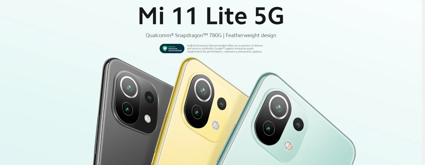 Xiaomi mi 11 Lite smartphone Cell Phones 5G  AMOLED Snapdragon 780G 64MP Full Screen 90HZ used phone