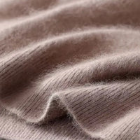 100% Mink Cashmere Knitted Short Sleeved Men's Loose Round Neck Solid Color Half Sleeved Simple T-Shirt Casual Business Cashmere