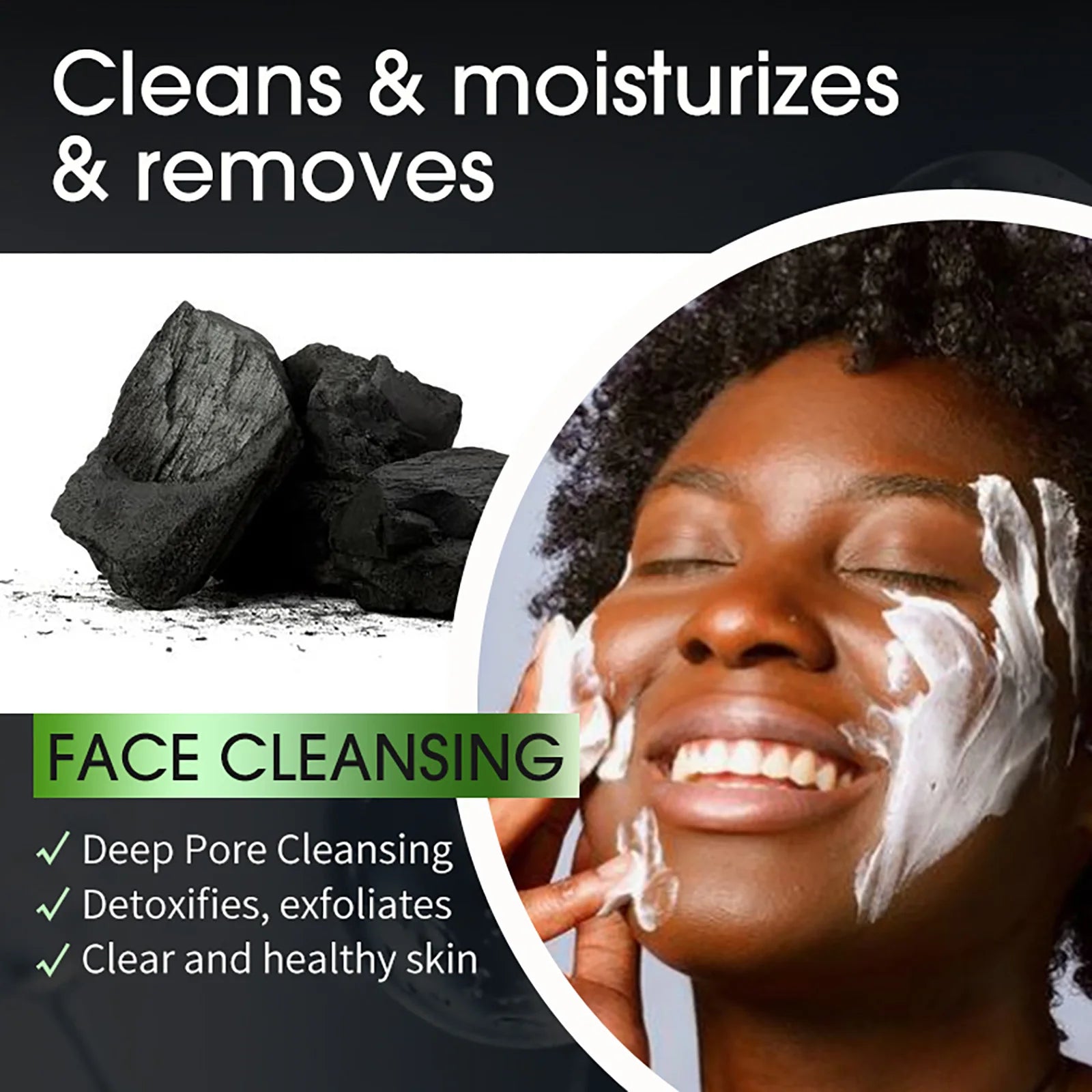 AILKE African Natural Black Soap for Face and Body, Brightening Skin, Reduce Acne, Deep Cleansing, Oil Control, Moisturizing