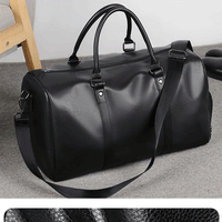 Retro New Short Trip Bag Large Capacity Sports Motorcycle Training Pu Waterproof Leisure Fitness Bag