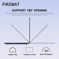 Firebat Laptop AT15 15.6 Inch Intel N150 DDR4 16GB RAM 512GB 1TB SSD 1920*1080 Windows 11 Notebook Backlit Integrated Numpad