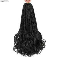 14 18 24 Inch French Curl Box Braids Crochet Hair Ombre Brown to Blonde Prelooped Synthetic French Curls Braiding Hair for Women