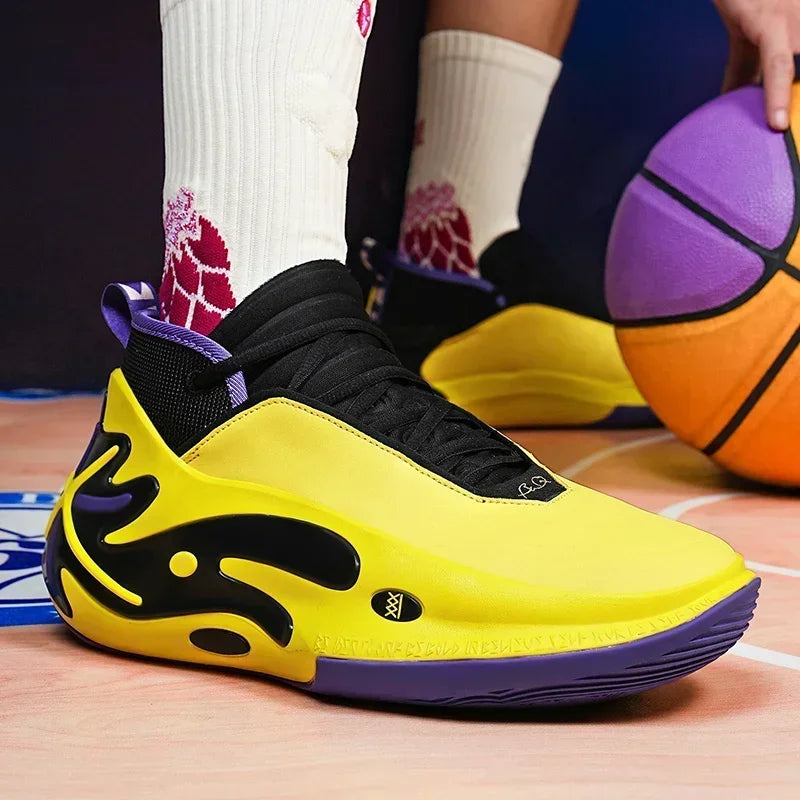 High-quality Men Basketball Shoes for Women Leather Basketball Sneakers Men Outdoor Rubber Anti Slip Sports Training Shoes Male