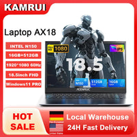 KAMRUI Laptop Computer 18.5" FHD 8000mAh Intel N150 Quad-Core Windows 11 PRO 16GB DDR4 RAM 512GB M.2 SSD WiFi5 Desktop Notebook