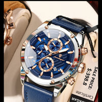 POEDAGAR Luxury Sports Man Wristwatch Military Quartz Men Watch Waterproof Luminous Chronograph Date Leather Men's Watches Reloj