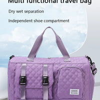 Durable Nylon Travel Duffle Bag, Portable Sports Gym Bag for Overnight Trips Shoulder Duffel Training Bag, Spacious Argyle