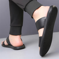 2025 Summer New Men's Slippers Fashion Leather Casual Slipper Outdoor Non Slip Flat Beach Sandals for Men Designer Male Shoes