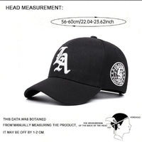 2025 New LA Letter Side Earth Embroidery Women's Fashion Baseball Hat Casual Hat Men's Outdoor Sports Sunshade Hat Hip Hop Hat