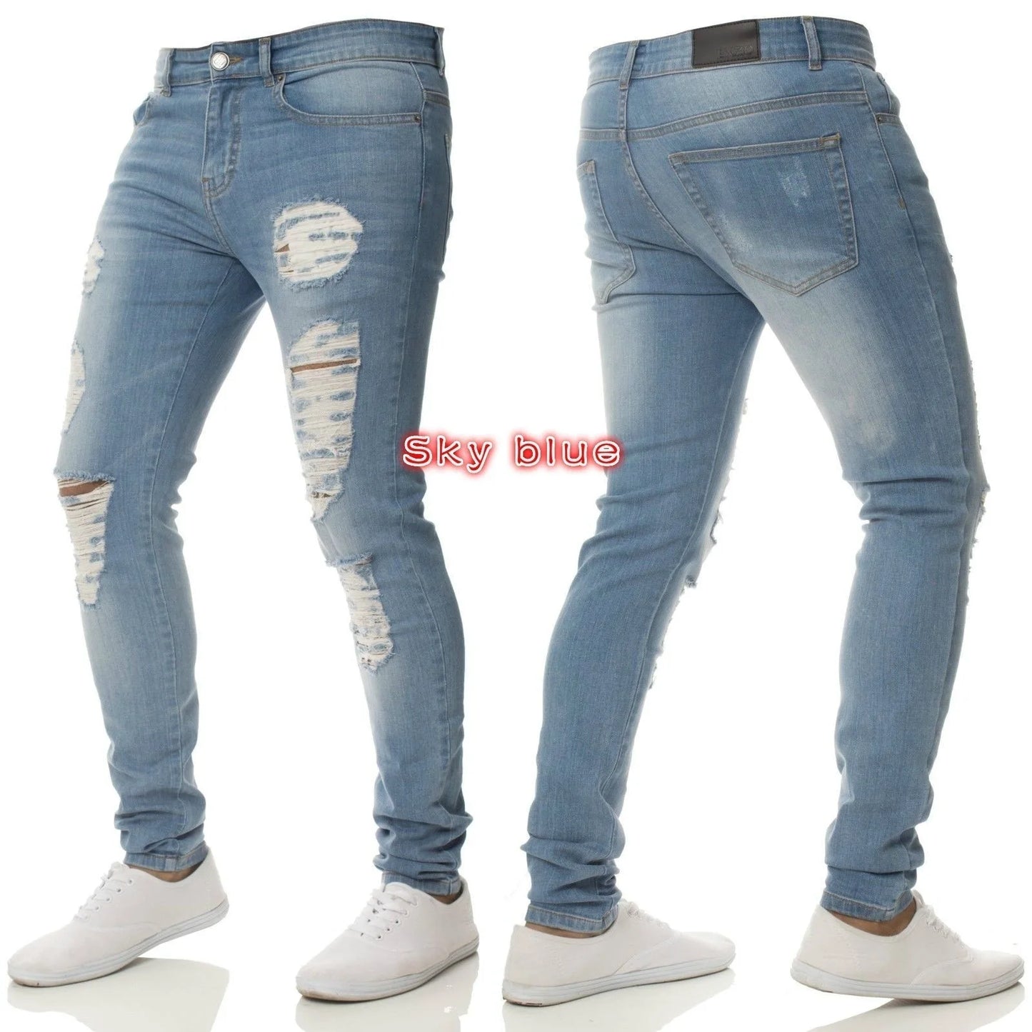 2024 Men Jeans Solid Pockets Stretch Denim Straight Pants Spring Summer Business Casual Trousers Daily Streetwear Men's Clothing