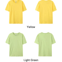 100% Cotton Solid Tshirts Men Woman Short Sleeve Fashion Brand Trend Casual Soft Clothing Tees Customized Products Summer Tops