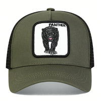 Unisex Leopard Embroidery Baseball Net Caps Spring and Summer Outdoor Adjustable Casual Hats Sunscreen Hat