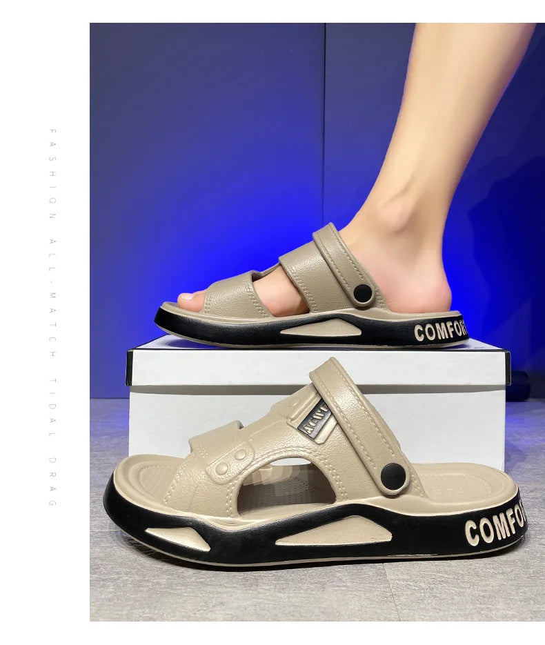 Summer Eva Sandals for Men Fashion Slippers Indoor Lightweight Soft Anti-slip Flats Men's Sandals Outdoor Beach Open-toe Sandals