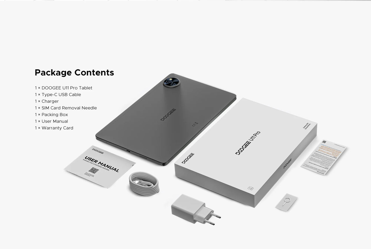 Global Version DOOGEE U11 Pro Android 15 Tablet PC 11 inch Ultra-clear 90Hz Display 30GB(6 + 24) 256GB 8580mAh Battery Tablet