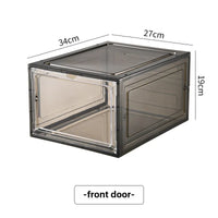 Transparent shoe box, hard box, magnetic storage, acrylic doll bag, hand-held storage box rack, front side opening shoe cabinet