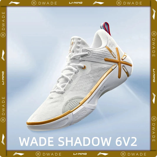 Li-Ning Men's WADE SHADOW 6V2 On Court Basketball Shoes BOOM Cushion Wearable Sport Shoes LiNing Stable Support Sneakers ABPV021