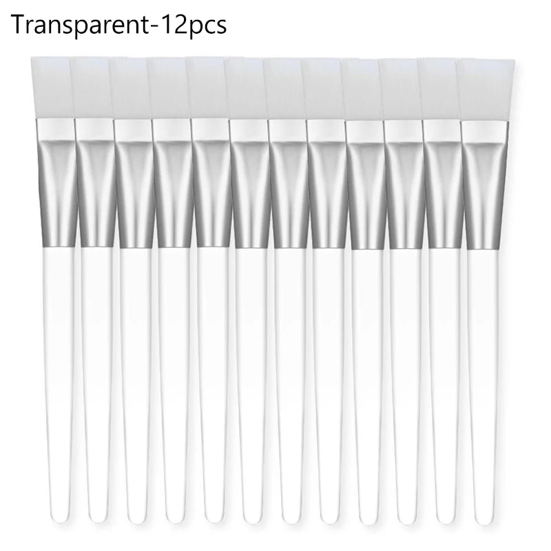12/6/2pcs Facial Mask Brushes Set Face-Mask Applicator Soft Facial Application Brush with Clear Plastic Handle for Skin Care