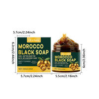 100g Moroccan Black Soap Acne Removal Deep Cleaning Exfoliating Reduce Dark Spots Pimple Revitalizing Smooth Skin Body Wash Soap