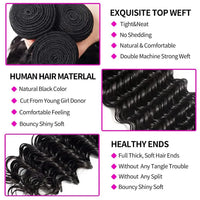 28 30 38 40Inch Deep Wave Curly Human Hair Bundles Long Virgin Curly Hair Malaysian Human Hair Extension Double Weft Wholesale