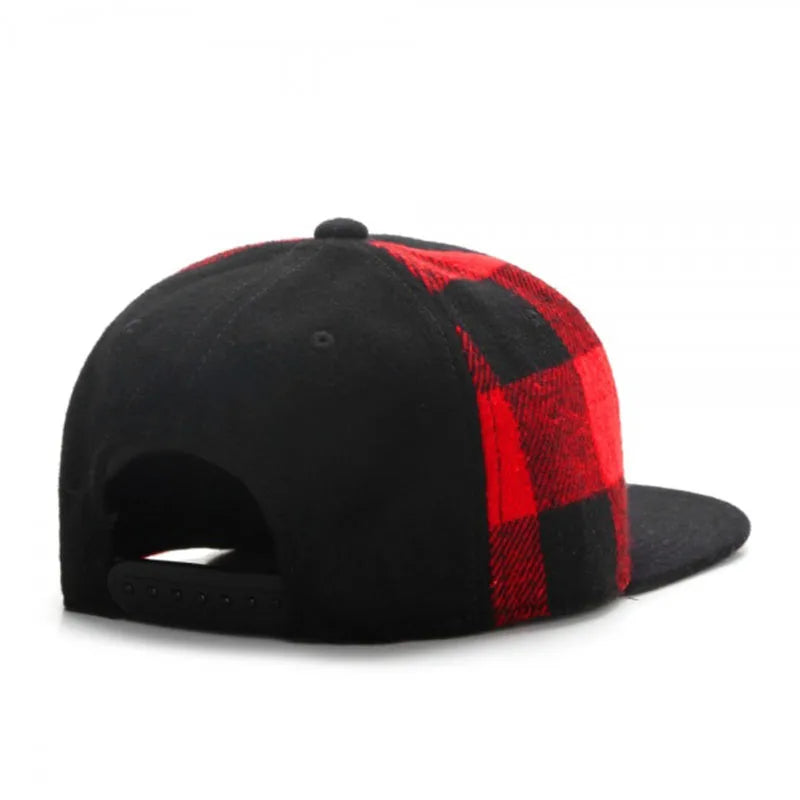 FEI M Fashion PLATED CAP Plaid Adjustable Snapback Cap Outdoor Adult Casual Sports Trucker Hat