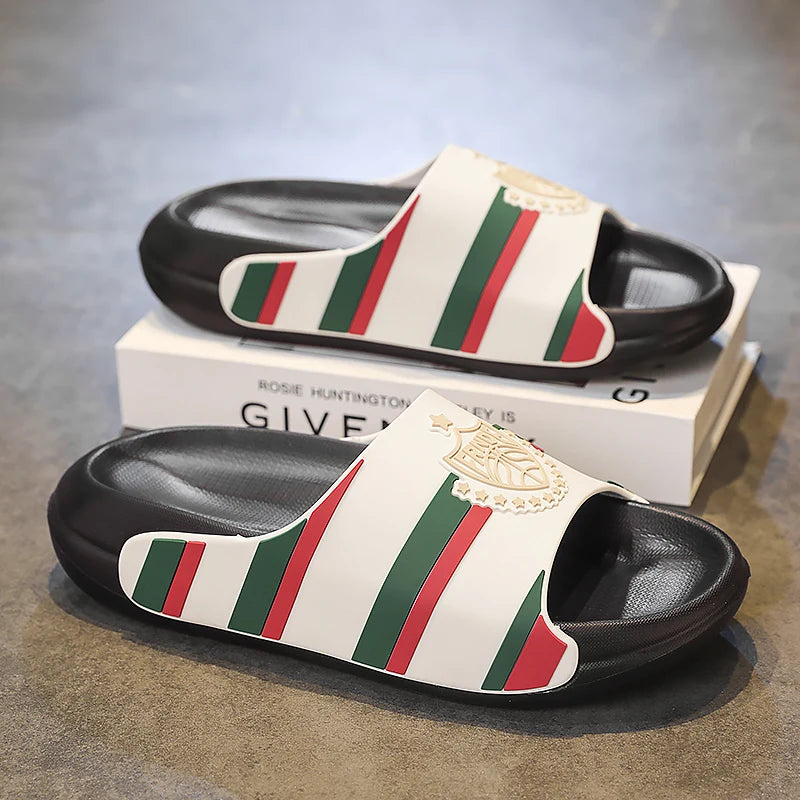 YRZL Men's Slippers Lightweight Non Slip EVA Slides Big Size Summer Beach Shoes Comfortable Fashion Thick Sole Sandals for Men