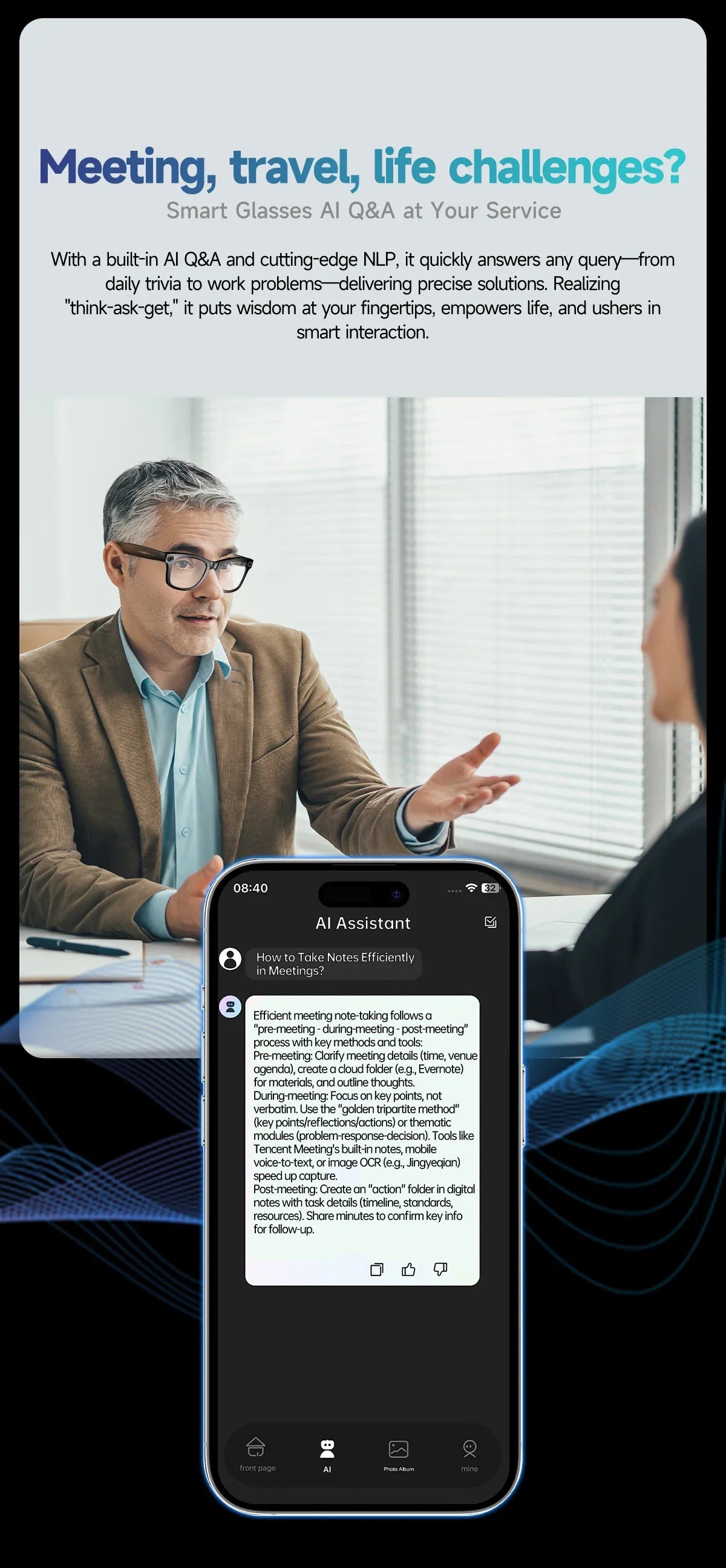 2025 New Smart Glasses With Red Coated Lenses W610 800W HD Camera 32GB Photo Video Shooting AI Translation Recognition Glasses