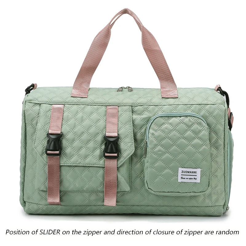 Durable Nylon Travel Duffle Bag, Portable Sports Gym Bag for Overnight Trips Shoulder Duffel Training Bag, Spacious Argyle