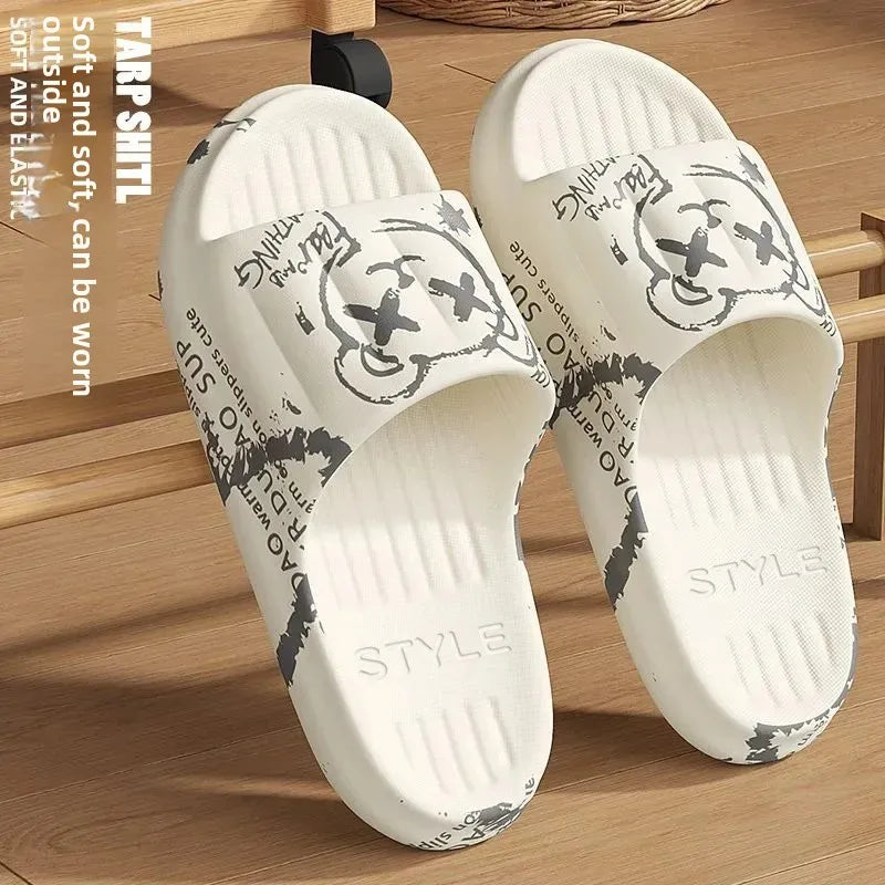 Anti-Odor Men's Slippers Summer Bathroom Couples Indoor Outdoor Wearable Non-Slip Durable Cold Slippers Women's Slippers