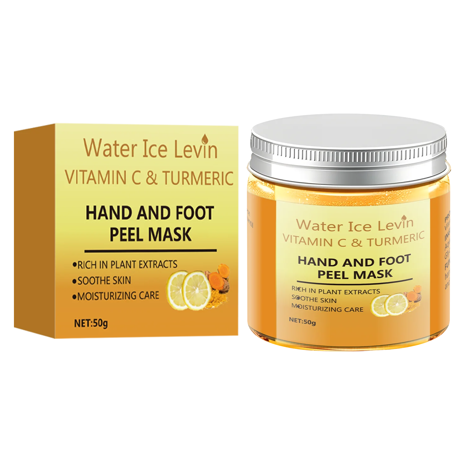 50g Turmeric Vitamin C Hand and Foot Mask, Plant Care, Moisturizing and Moisturizing, Instant Wash, Smooth Repair, Light Skin Nutrition, One Step Fresh Skin