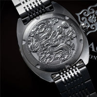 2025 New IXDAO IPOSE Automatic Mechanical Men Watch JD-X07S Dragon Scale Pattern Watch Stainless Steel BWG-9 Diving reloj hombre