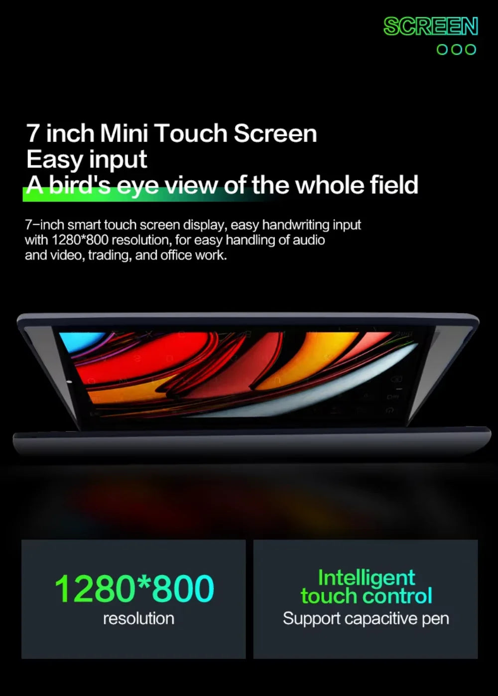 7 Inch Mini Laptop Intel N95 Notebook Touch Screen Portable Netbook Windows 11 Mini PC Micro Computer Bluetooth 4.2 16GB 1TB