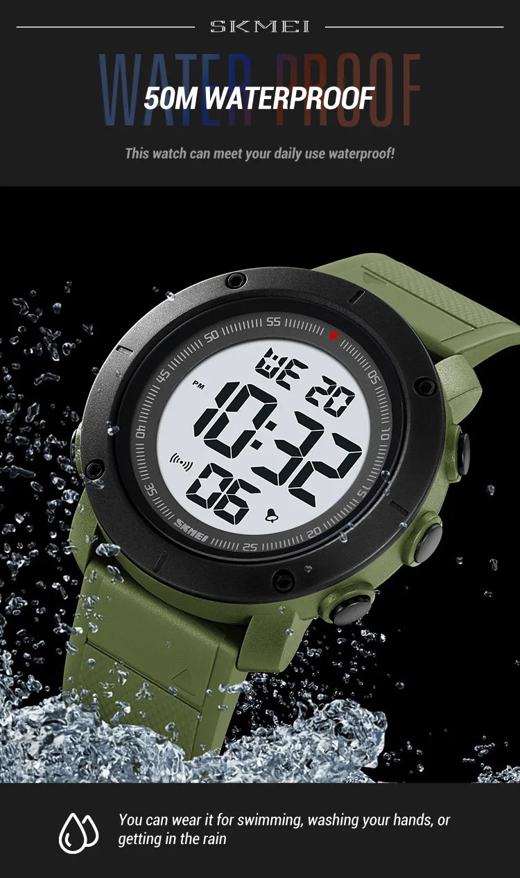 SKMEI 2122 Men's Electronic Watch Sports Waterproof Glow Electronic Watch Multi functional Student LED Watch Men's