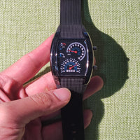 Men’s Fashion Quartz Wristwatch Sports Aviation LED Electronic Watch Fan Racing Dashboard Creative Male Digital Watch for Men