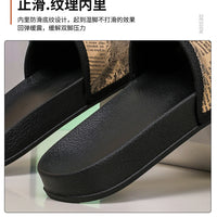 Mens Slides Fashion Summer Luxury Slippers Cushion Beach Solid Slides Indoor Bathroom Anti Slip House Male Sandals