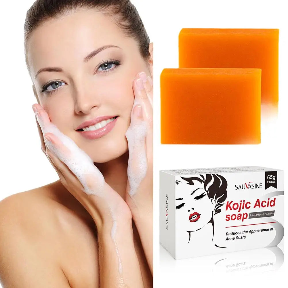 1/2PCs Kojic Acid Soap Body Facial Deep Cleaning Acne Blackhead Dark Spot Remover Soap Bars Oil Control Skin Brightening Soap