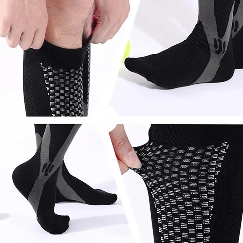 Compression Socks Men Running Cycling Sports Socks Basketball Football Golf Long Socks Varicose Veins Edema Circulation Medical