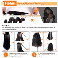 180 Density Straight Glueless Wigs Human Hair Lace Wig 13x4 Lace Front Human Hair Wig 4C Kinky Edges Hairline Wigs For Women