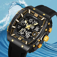 LOQNCE Sports Watches Fashion Men Watches 50m Waterproof Rectangle LED Big Dial Display Digital Watches LED Wristwatches Men