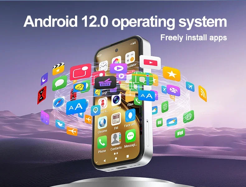 SOYES Q333 Mini Smartphone 4GB RAM 64GB ROM Android 12.0 Face Unlock 2000mAh 4G LTE Type-C OTG 3.58‘’ Screen Small Phone