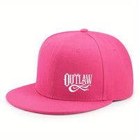 Unisex OUTLAW Printed Adjustable Baseball Cap  Men's and Women's Flat-brimmed Cap, Urban Street Style, Outdoor Activity Cap