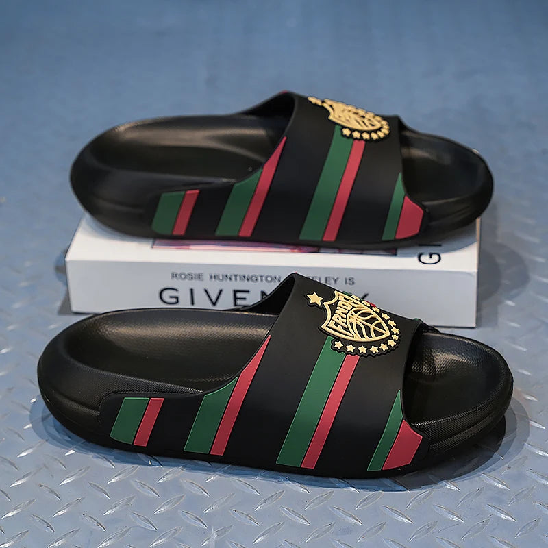 YRZL Men's Slippers Lightweight Non Slip EVA Slides Big Size Summer Beach Shoes Comfortable Fashion Thick Sole Sandals for Men