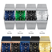 POEDAGAR Luxury Fashion Men Clock Stainless Steel Mesh Date Waterproof Luminous Man Wristwatch Quartz Casual Men's Watches Reloj